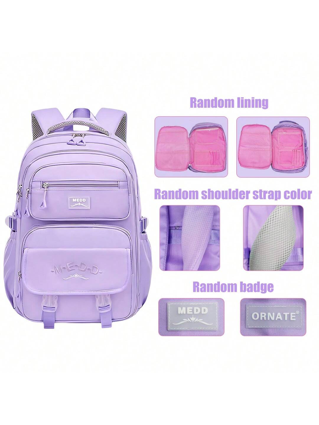 1pc Large Capacity Girls' Backpack, Casual Fashion Backpack, 15.6 Inch Laptop Backpack, Women's Double Shoulder Bag, School Bag, With Luggage Strap, Outdoor Traveling Bag, Suitable For Teenage Girls, School And Travel