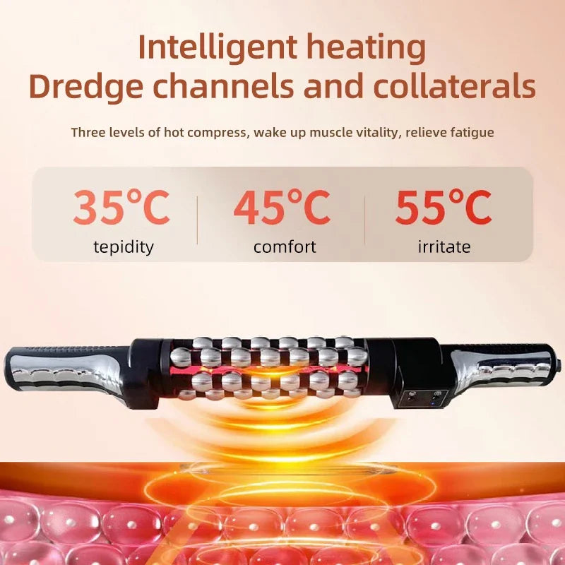 2023 New Arrivals Red Light Heated Massage Device 360 Rotating Inner Ball Roller For Whole Body Anti Cellulite