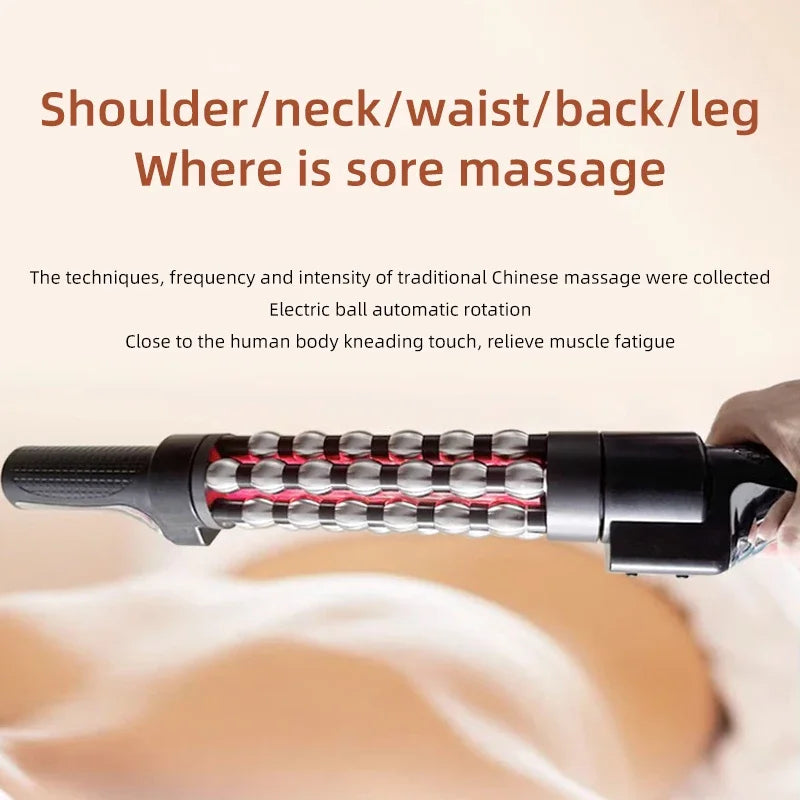 2023 New Arrivals Red Light Heated Massage Device 360 Rotating Inner Ball Roller For Whole Body Anti Cellulite