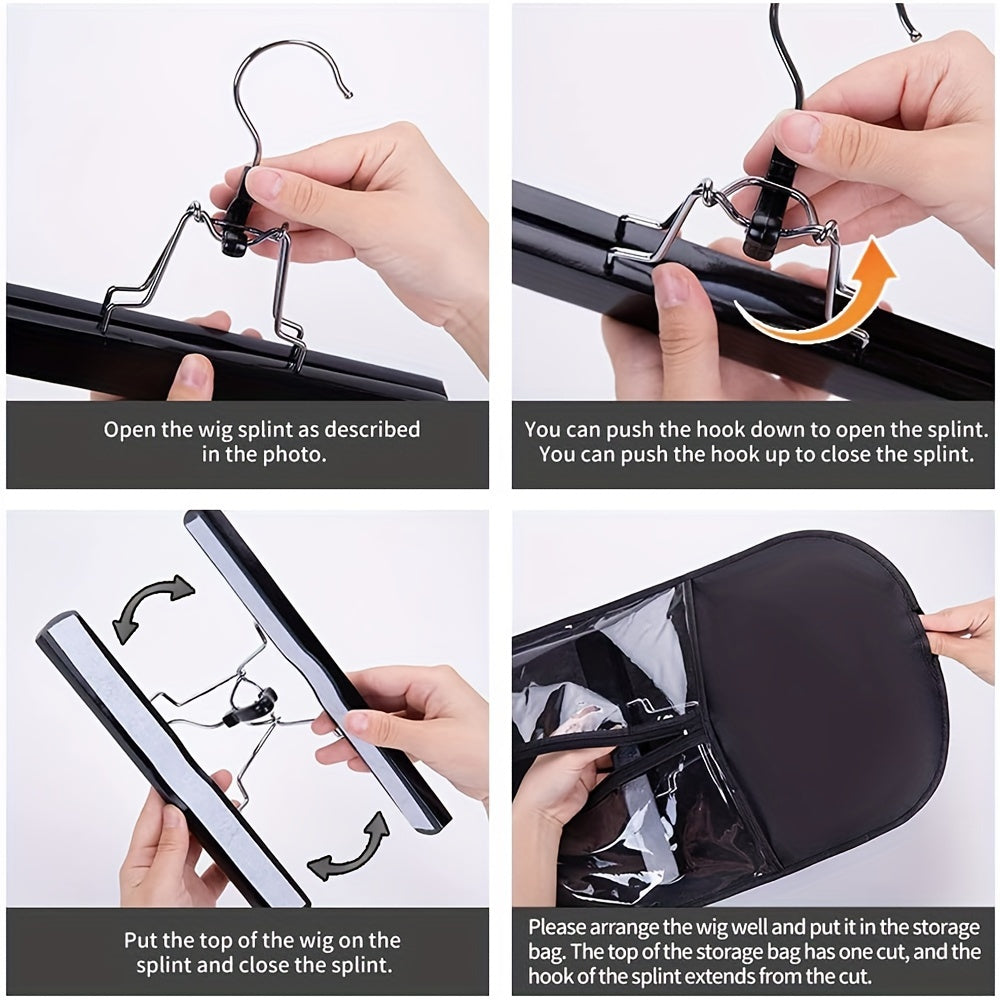Wig Storage Bag And Hanger For Multiple Wigs Dustproof Easy Wigs Organizer PVC Bag With Zipper