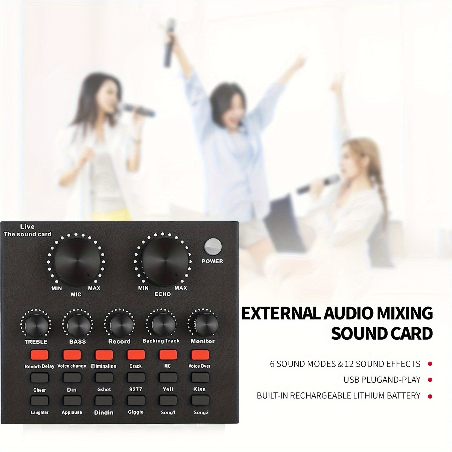 Podcast Equipment Bundle, Audio Interface With All-In-One DJ Mixer And Studio Broadcast Microphone, Perfect For Recording,Live Streaming,Gaming,Compatible With PC,Smartphone