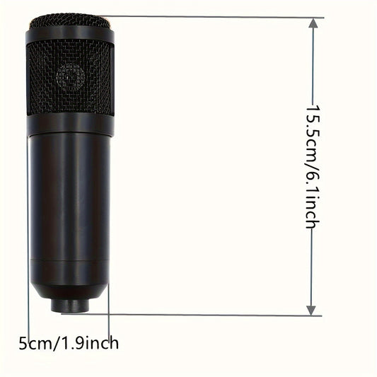 Podcast Equipment Bundle, Audio Interface With All-In-One DJ Mixer And Studio Broadcast Microphone, Perfect For Recording,Live Streaming,Gaming,Compatible With PC,Smartphone