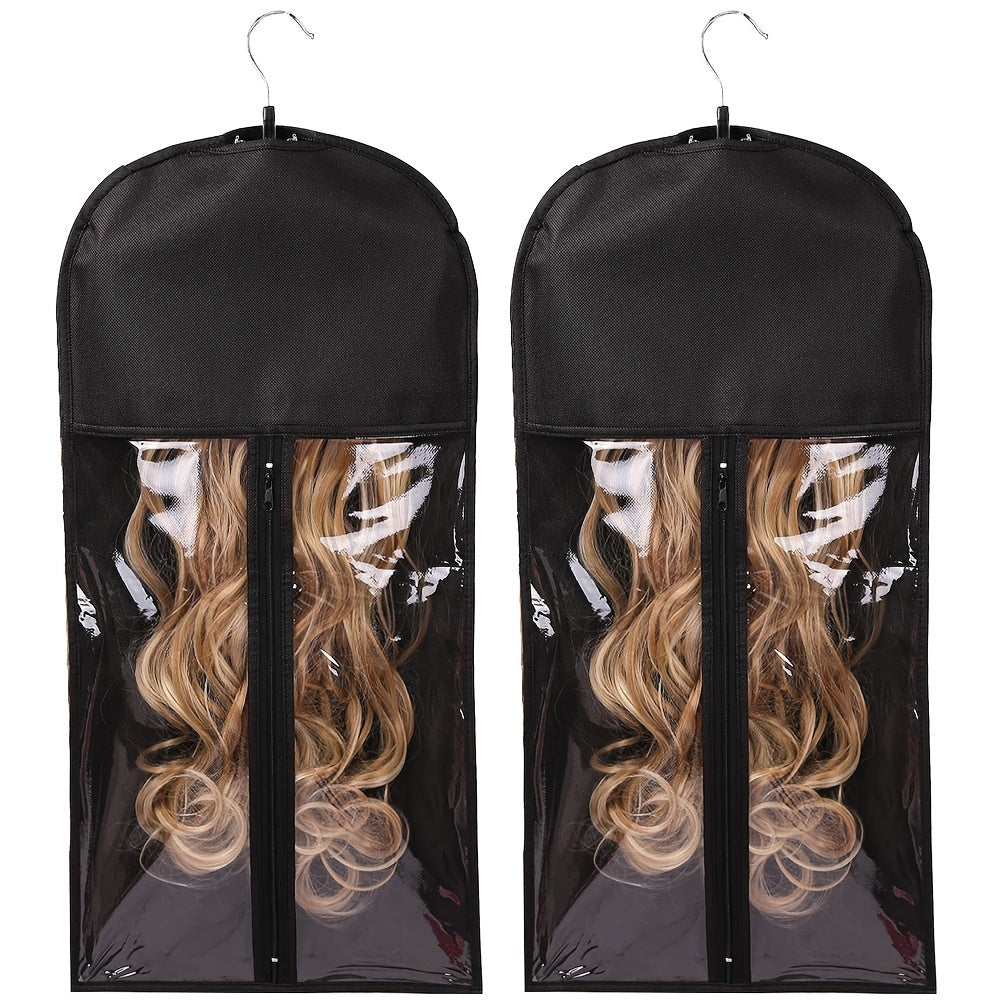 Wig Storage Bag And Hanger For Multiple Wigs Dustproof Easy Wigs Organizer PVC Bag With Zipper