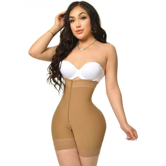 Fajas Colombianas Compression Shaper Open Bust Tummy Control with Zipper Body Beauty Shapewear Waist Trainer Post-Surgical Use