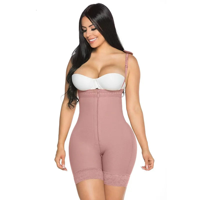 Fajas Colombianas Compression Shaper Open Bust Tummy Control with Zipper Body Beauty Shapewear Waist Trainer Post-Surgical Use
