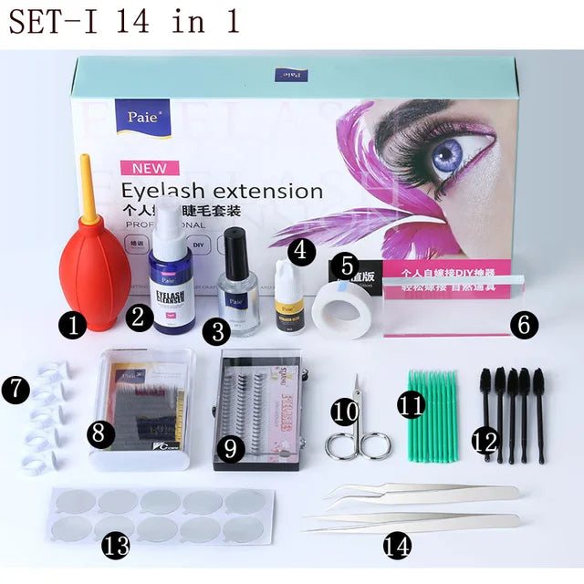 False Eyelash Extension Training Kit Exercise Practice Mannequin Head Set Grafting Eyelash Tools Kit Eye Lashes Grafting