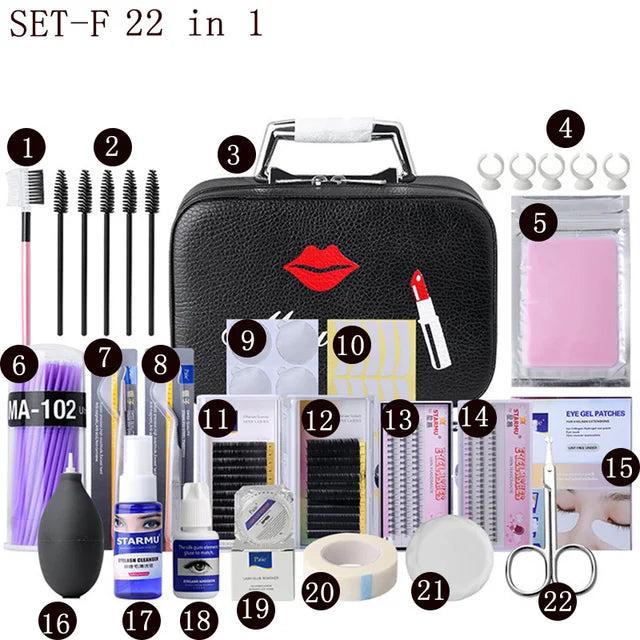 False Eyelash Extension Training Kit Exercise Practice Mannequin Head Set Grafting Eyelash Tools Kit Eye Lashes Grafting