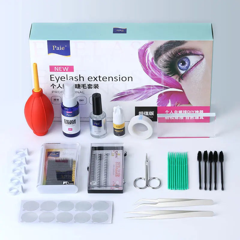 False Eyelash Extension Training Kit Exercise Practice Mannequin Head Set Grafting Eyelash Tools Kit Eye Lashes Grafting