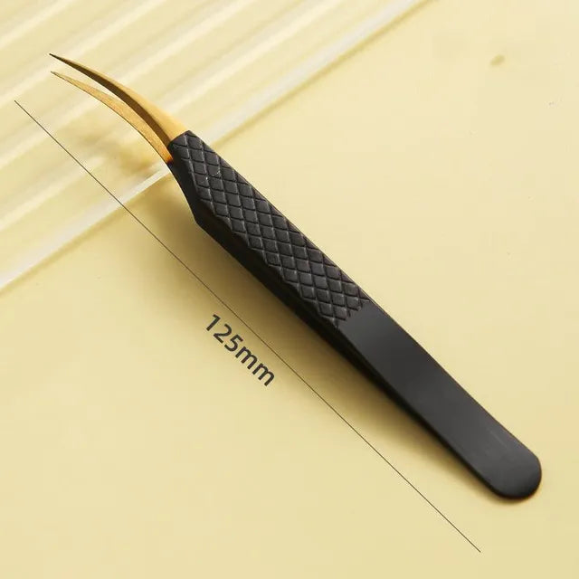 False Eyelash Tweezers For Fake Eyelashes Extensions Individual Curved Strip Lashes Eyebrow Hair Clip Tongs Nail Art Makeup Tool