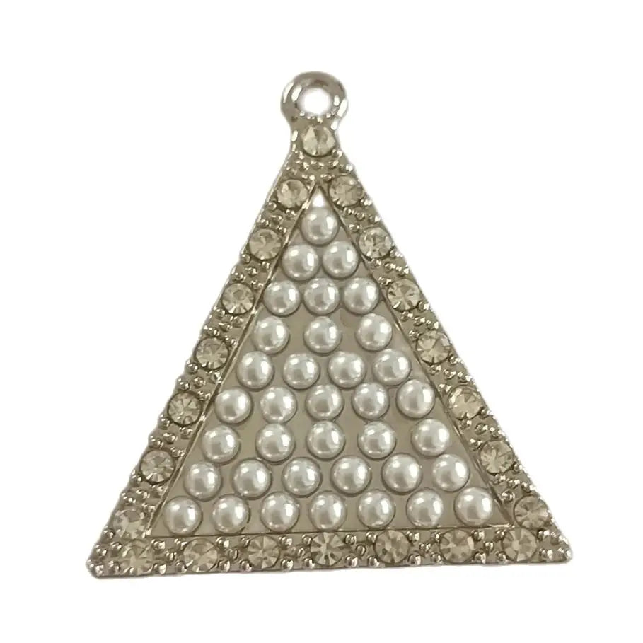 Fashion Earrings Necklace DIY Rhinestone Triangle Charm Club Member Pendant