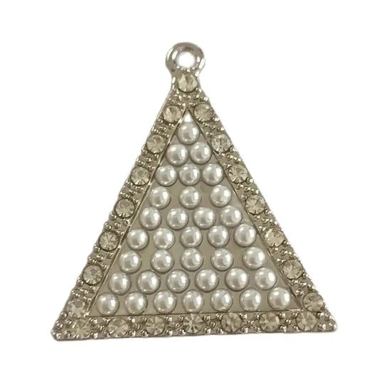 Fashion Earrings Necklace DIY Rhinestone Triangle Charm Club Member Pendant