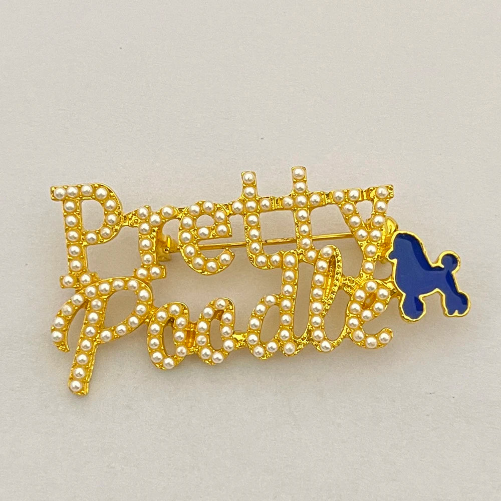 SIGMA GAMMA RHO Greek alphabet beautiful Poodle jewelry brooch