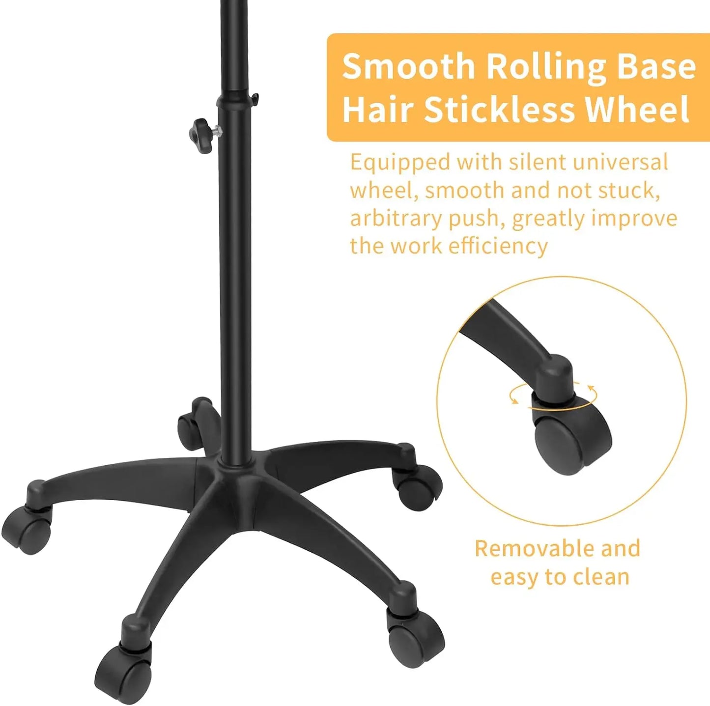 Professional Barber Rolling Trolley Cart Height Adjustable Beauty  for Hair Stylist Removable Hair Extension Tool Tray Tools