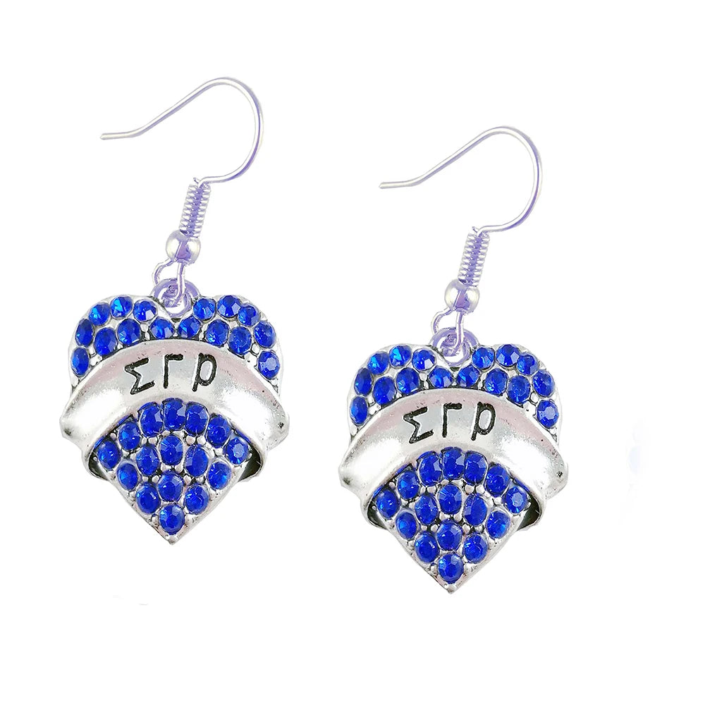Greek alphabet Poodle pattern wooden earrings
