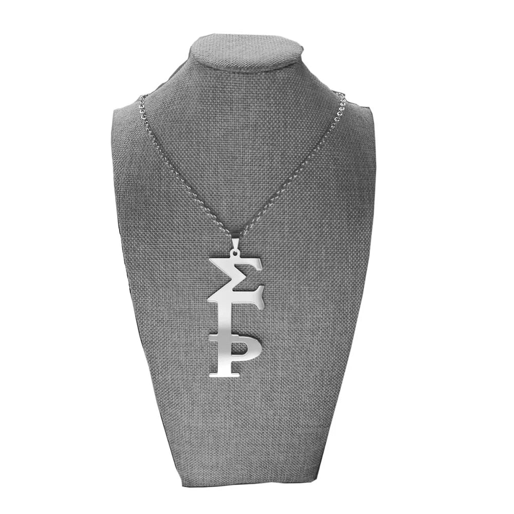 Greek Society SIGMA GAMMA RHO Inlaid Heart Logo Jewelry Necklace