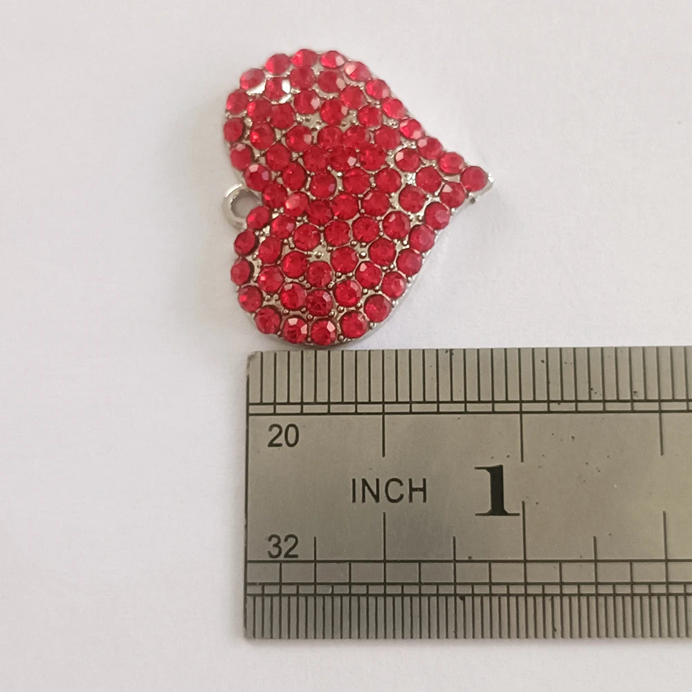 Bracelet necklace making red diamond heart shaped Greek charm pendant