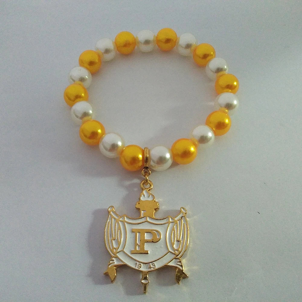 SGR Club Logo Poodle Greek Alphabet Badge Girls' Association Bracelet