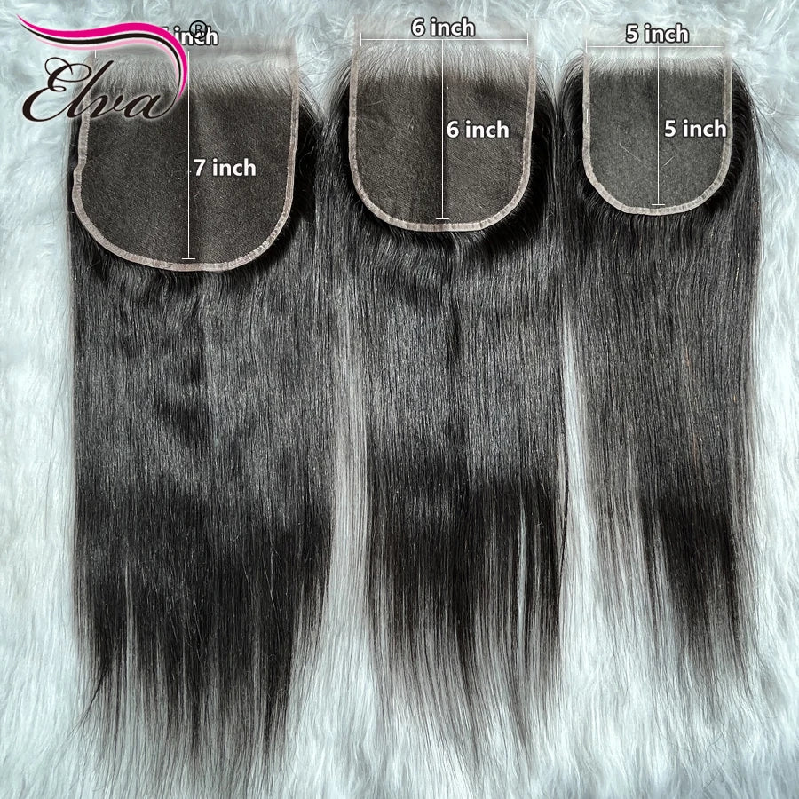 7x7 Straight Invisible 13x6 HD Lace Frontal Closure Only Melt Skins Pre plucked 2x6 5x5 6x6 7x7 HD Lace Closure Only Human Hair