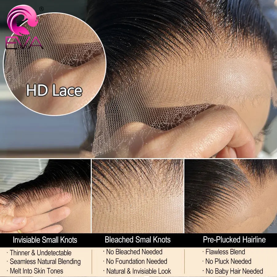 Real HD Lace Closure 7x7/6x6/5x5 HD Lace Human Hair Closures Straight Hair Pre Plucked Deep Part Body Wave HD Lace Frontal Only