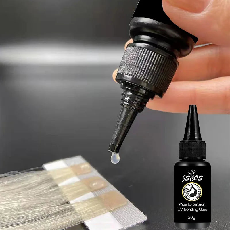 2pcs Kit 20g UV Wigs Extension glue UV Light Hair Extensions System Set Wig Hair UV Glue And Extension Sticker Kit