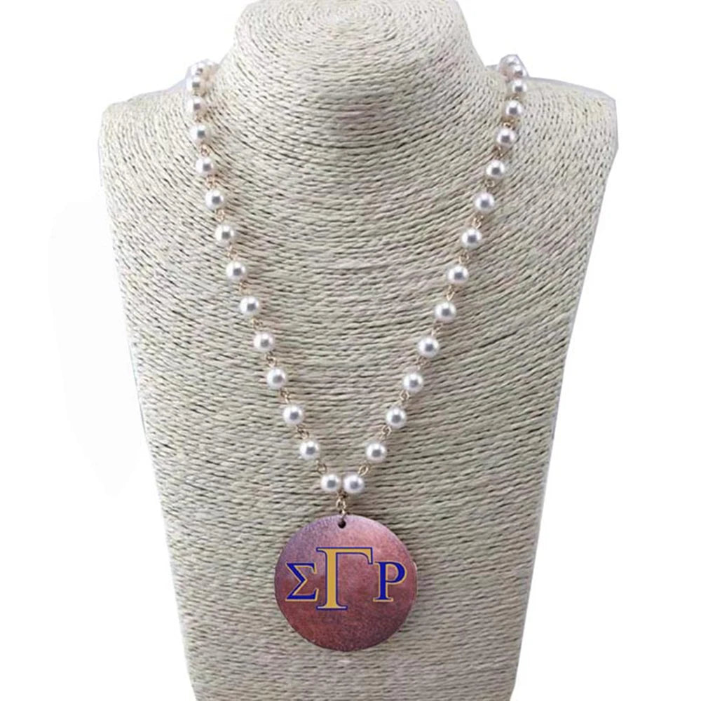 Academy organization Greek alphabet all pearl necklace