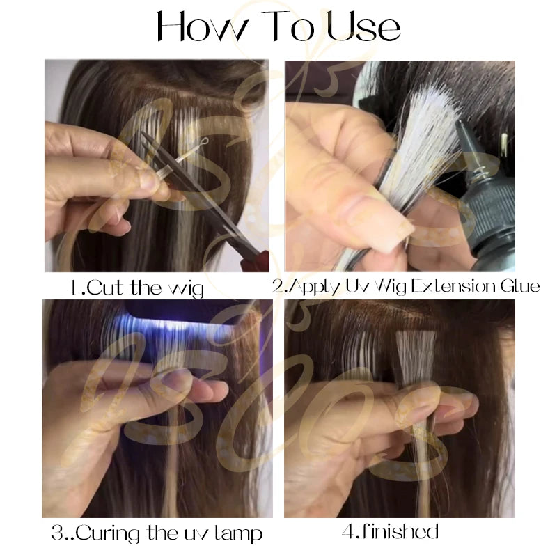 2pcs Kit 20g UV Wigs Extension glue UV Light Hair Extensions System Set Wig Hair UV Glue And Extension Sticker Kit