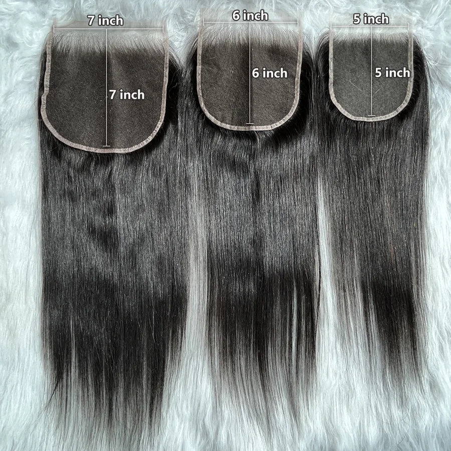 Real HD Lace Closure 7x7/6x6/5x5 HD Lace Human Hair Closures Straight Hair Pre Plucked Deep Part Body Wave HD Lace Frontal Only