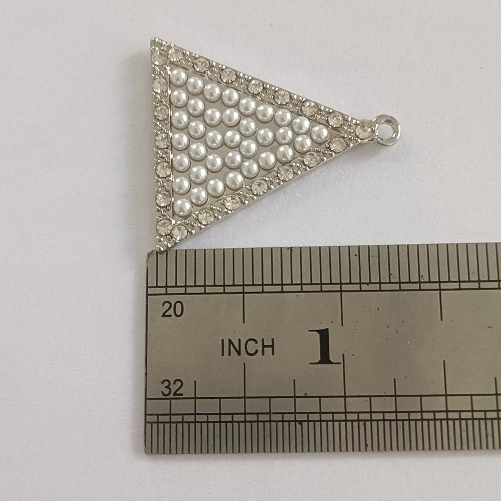 Fashion Earrings Necklace DIY Rhinestone Triangle Charm Club Member Pendant