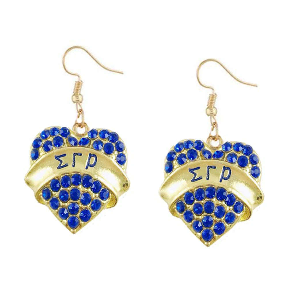 Greek Letter SGR Wood Round Earrings