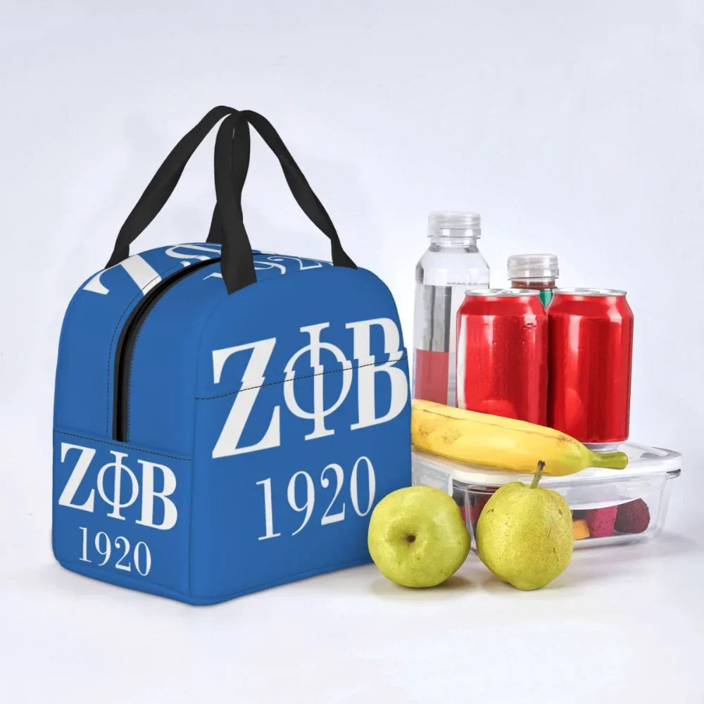 Zeta Phi Beta Insulated Lunch Bags for Work School Resuable Thermal Cooler Food Lunch Box Women Kids Picnic Tote Bags