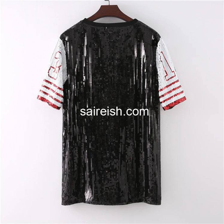 Saireish Sorority Number 13 Sequin Alibaba Shirt Casual Dresses Sexy