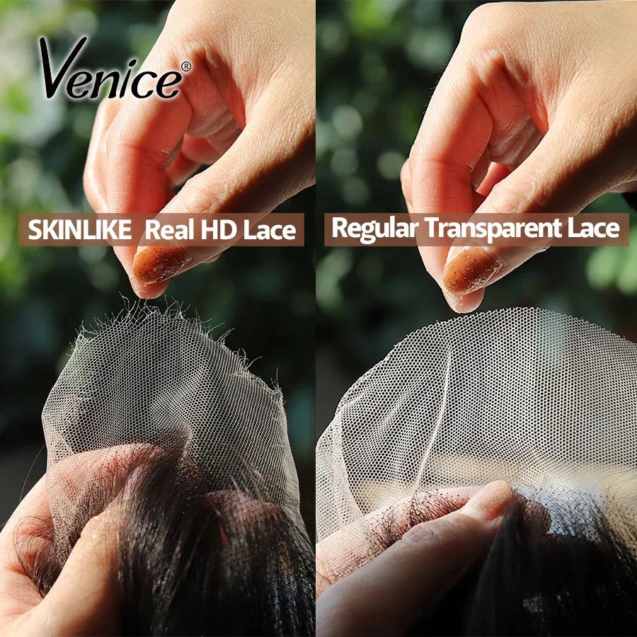 Venice 5x5 HD Lace Closure Straight Human Hair Free Part 6x6 7x7 Real HD Lace Frontal Closure Only PrePlucked Natural For Women