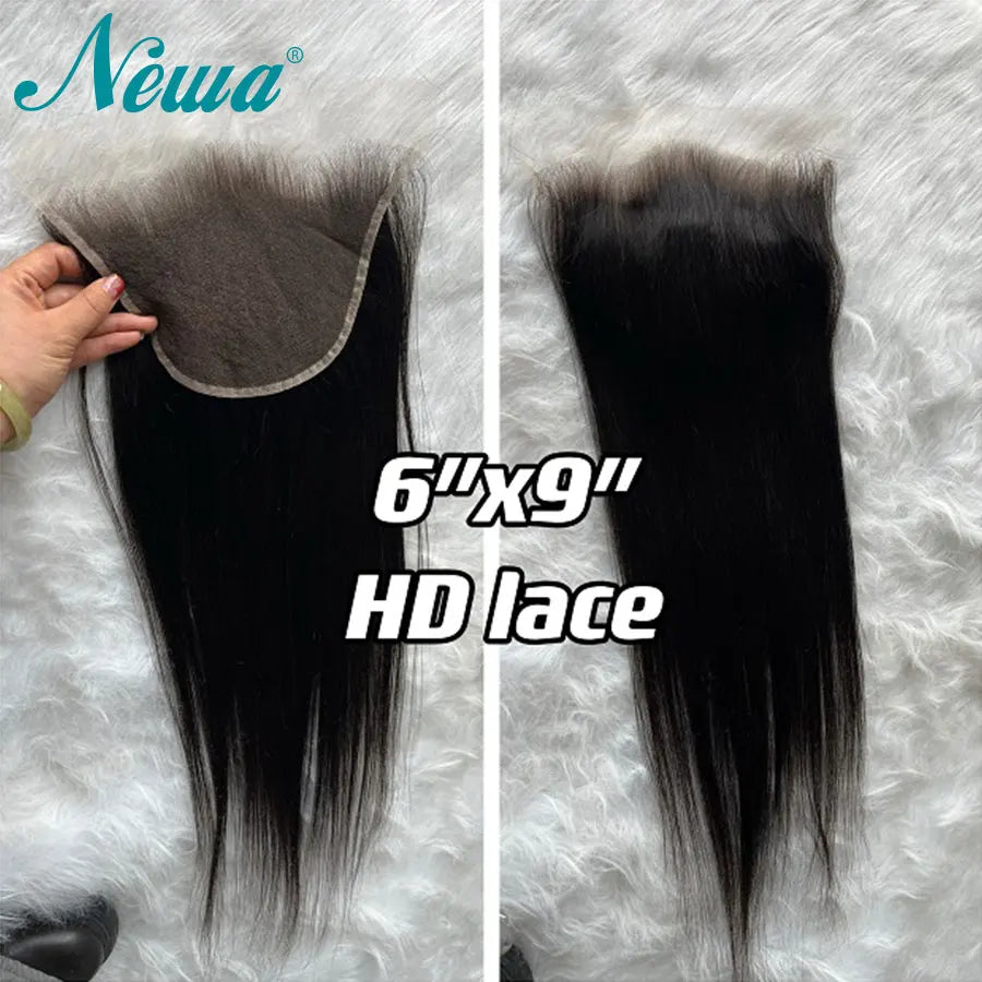 Newa 13x6/9x6 HD Lace Frontal Closure Straight Hair 2x6 HD Lace Closure Only Human Hair Closures Free Part HD Lace Pre Plucked