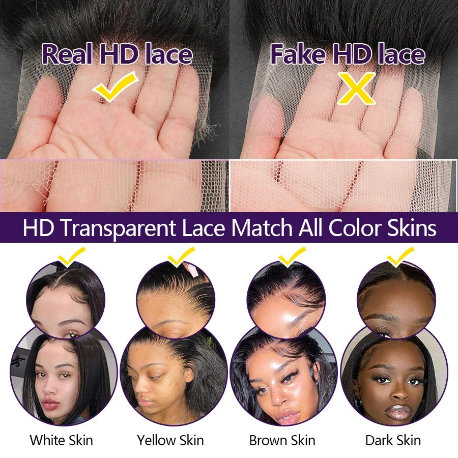 Newa 13x6/9x6 HD Lace Frontal Closure Straight Hair 2x6 HD Lace Closure Only Human Hair Closures Free Part HD Lace Pre Plucked