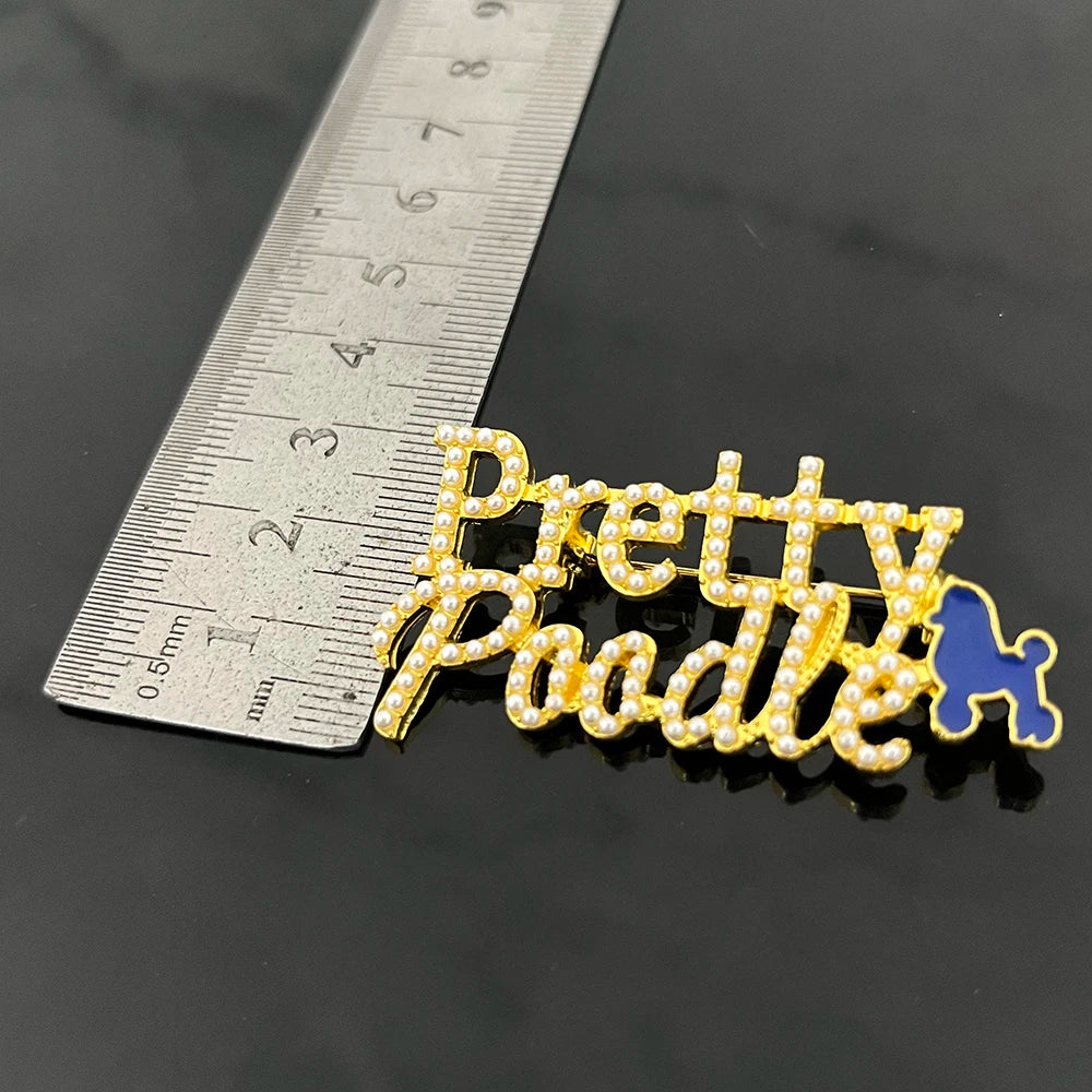 SIGMA GAMMA RHO Greek alphabet beautiful Poodle jewelry brooch