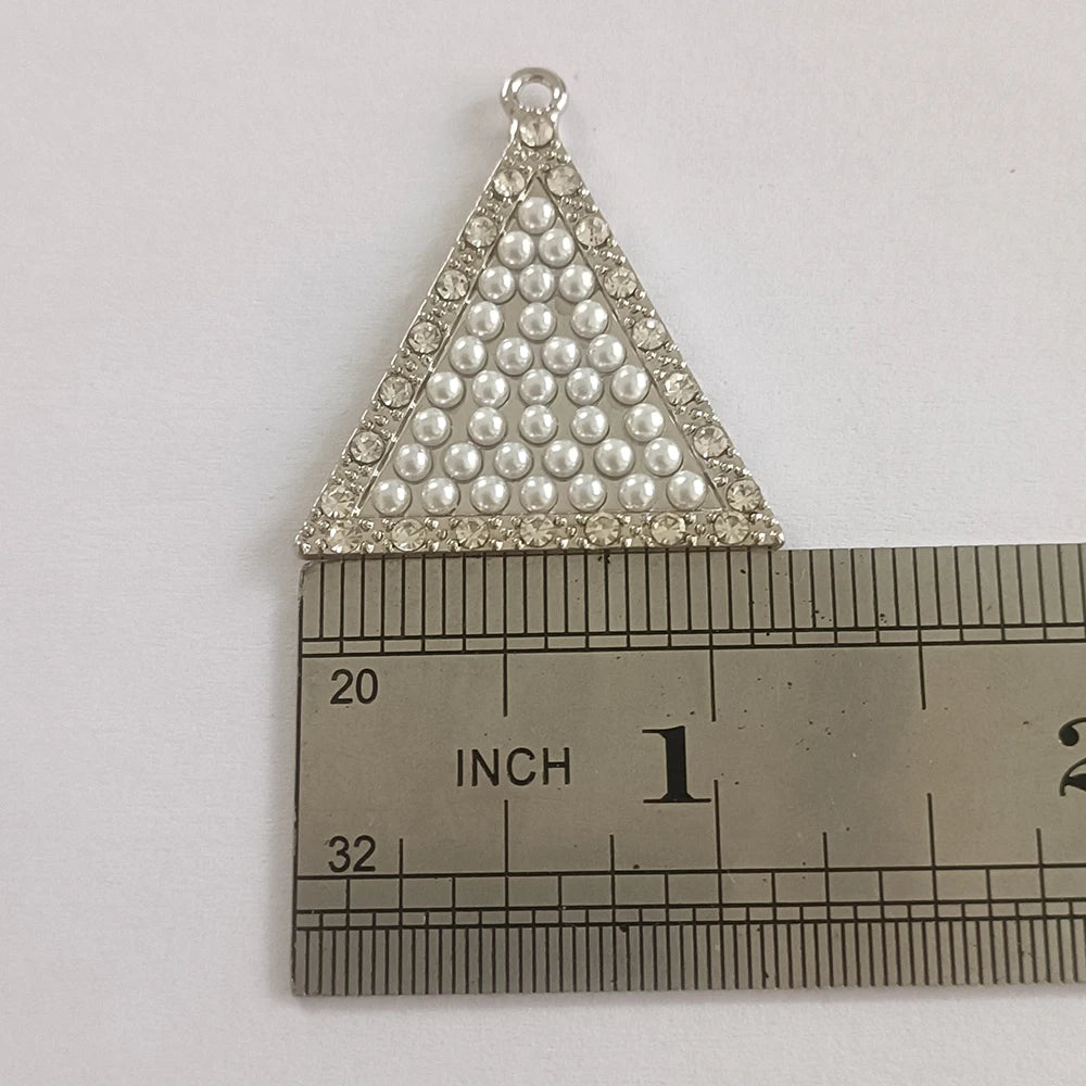 Fashion Earrings Necklace DIY Rhinestone Triangle Charm Club Member Pendant