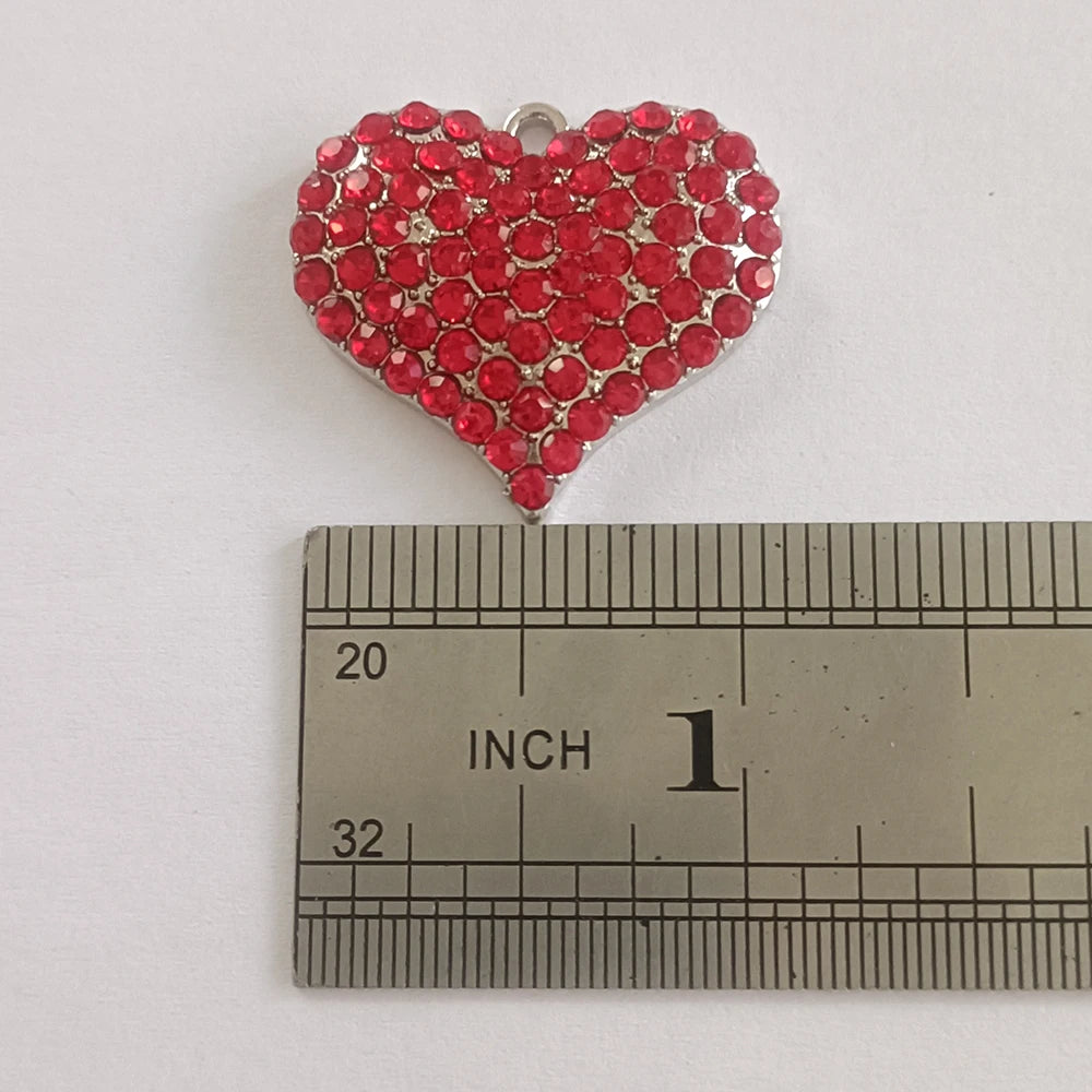 Bracelet necklace making red diamond heart shaped Greek charm pendant