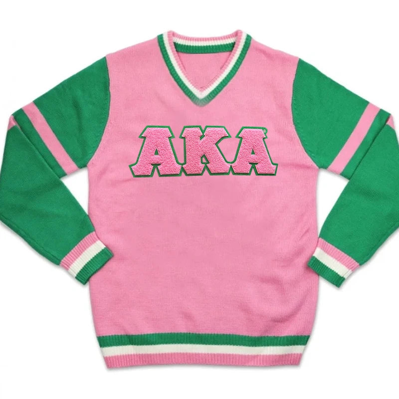 11'' Chenille AKA Greek Letter Sets Alpha Kappa Alpha Iron on Sorority Patches for Pretty Women Sweatshirt
