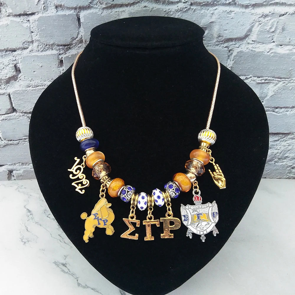 Fashionable Handmade Beads Greek Letter Sigma Gamma Rho Bracelet