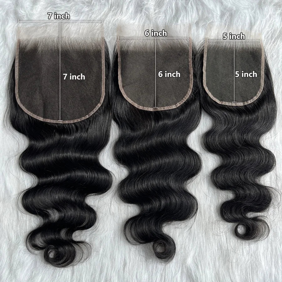 Real HD Lace Closure 7x7/6x6/5x5 HD Lace Human Hair Closures Straight Hair Pre Plucked Deep Part Body Wave HD Lace Frontal Only