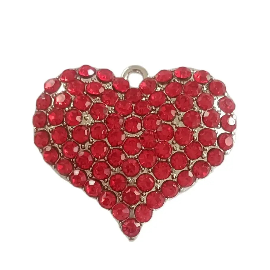 Bracelet necklace making red diamond heart shaped Greek charm pendant