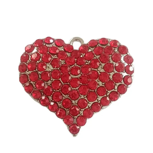 Bracelet necklace making red diamond heart shaped Greek charm pendant