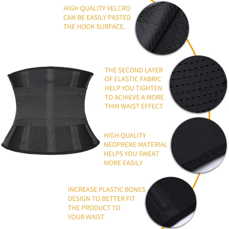 Women Waist Trainer Trimmer Corset Fitness Belt Xtreme Power Thermo Body ShaperBelt Cincher Slimming Wrap Workout Shapewear Faja